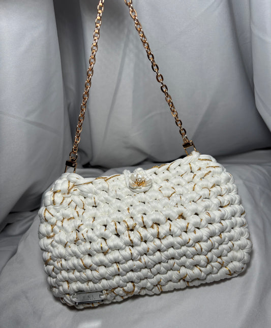 Maree Bag in Gold & White