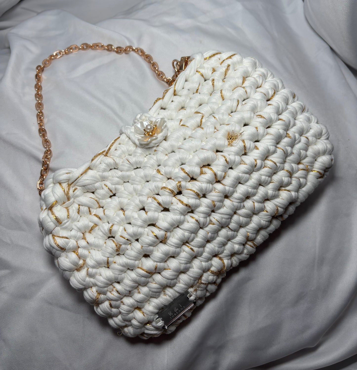 Maree Bag in Gold & White