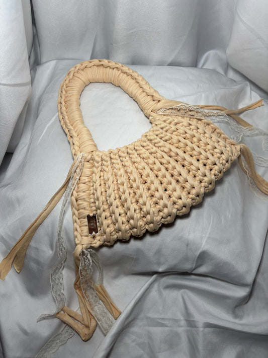 Beige Lacey Dusk Bag