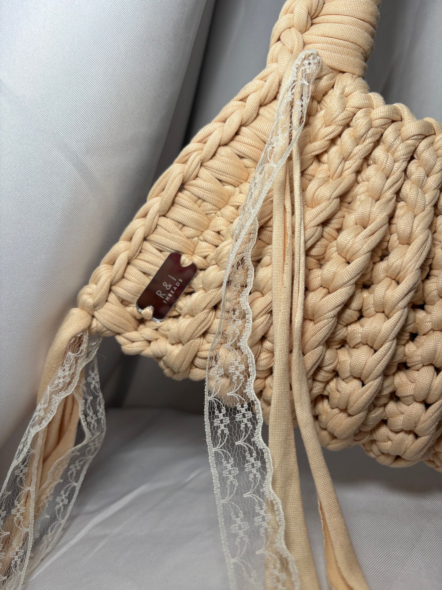 Beige Lacey Dusk Bag